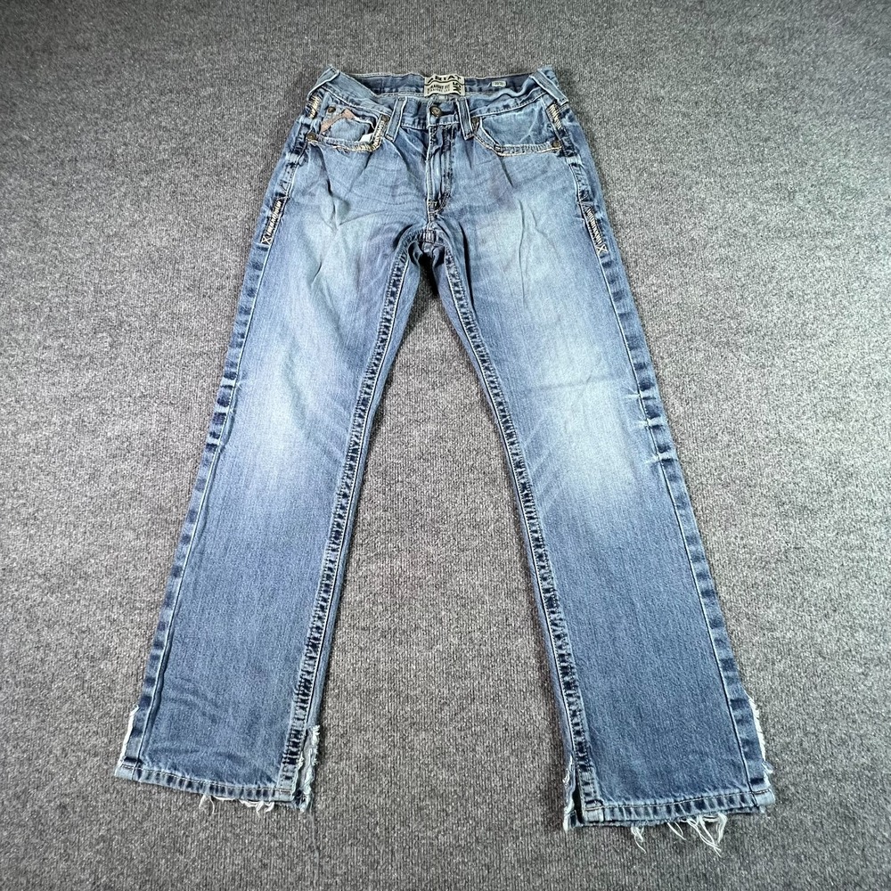 Ariat M5 Jeans Men's 30x32 Blue Denim Gambler Ridgeline Straight Leg Split Hem